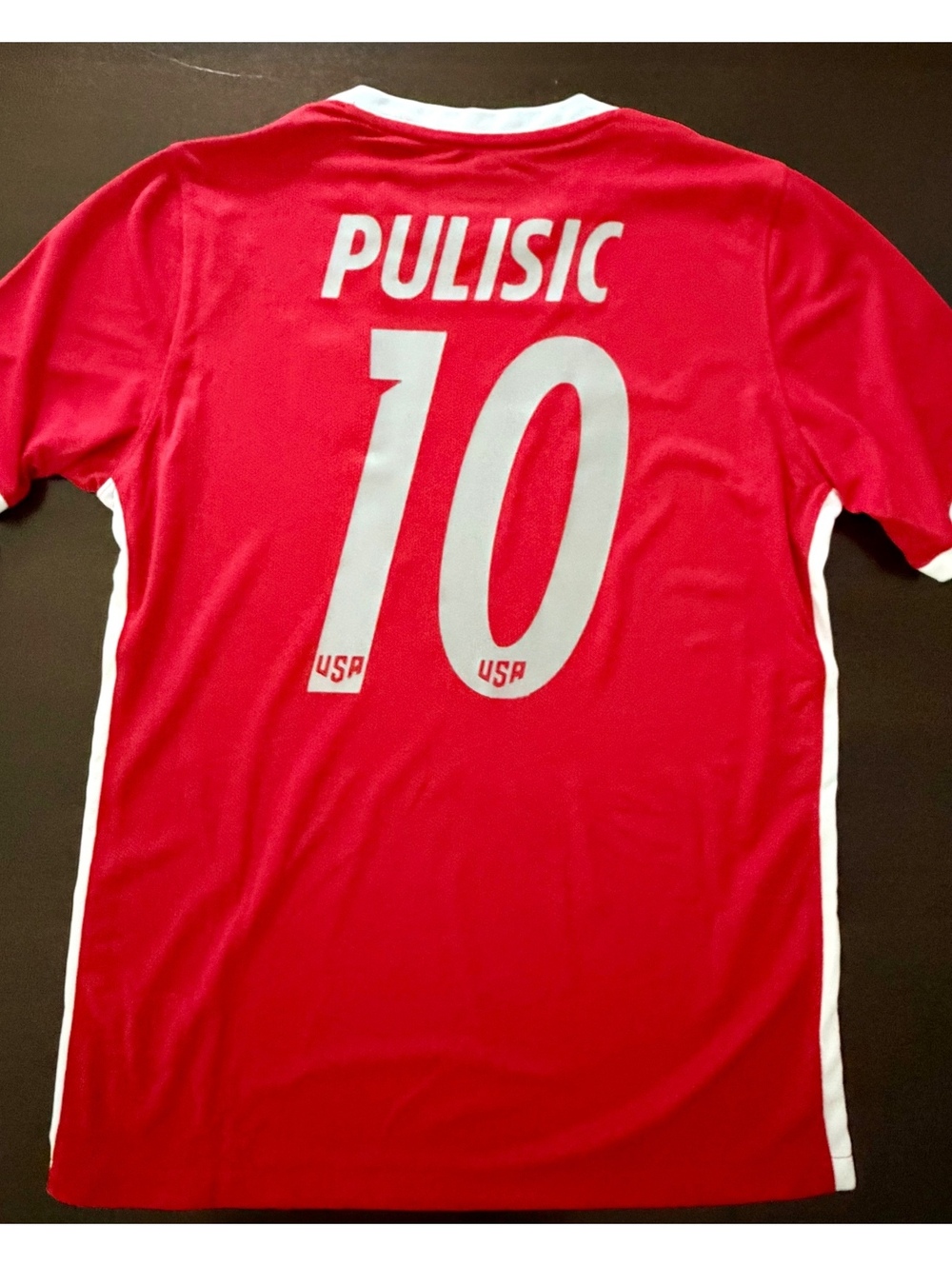 XXL Nike USA Christian Pulisic Red and Silver Jersey Slim Fit